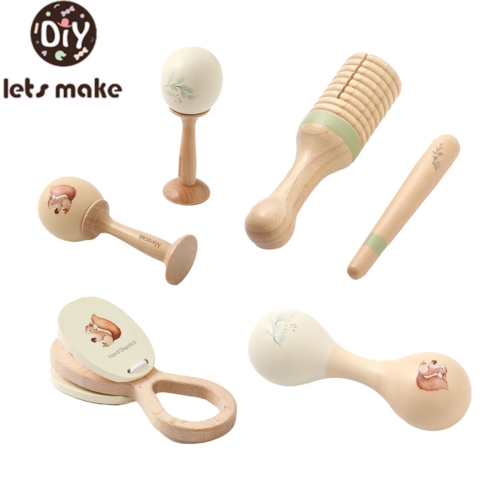 Sonajero musical Montessori de madera para bebés sensorial - imagen 3