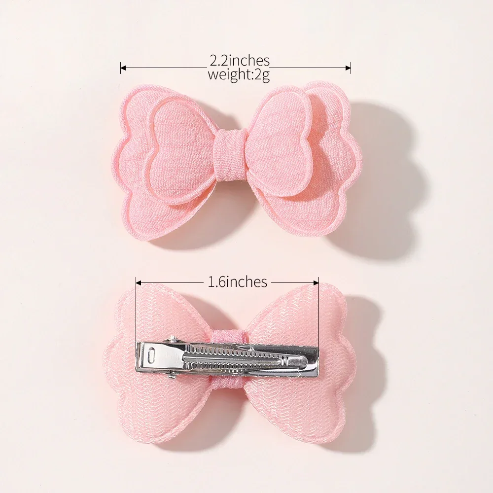 Pinzas para el pelo de niña con lazos dobles y horquilla