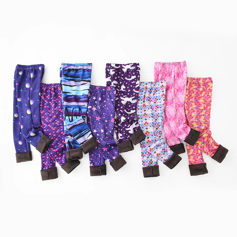 Sheecute mallas de invierno para niñas - Estampado forrado de lana