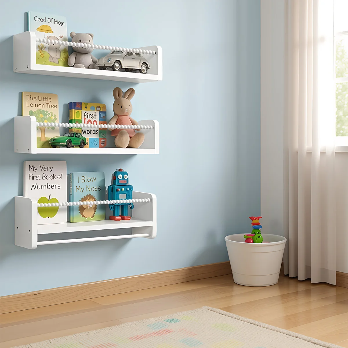 Estantes flotantes de pared de madera para habitación infantil - imagen 5