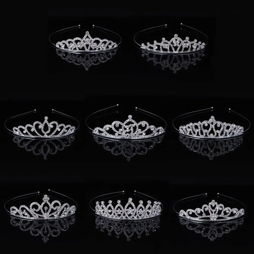 Corona de princesa con strass para niña – Diadema brillante para fiestas - imagen 2