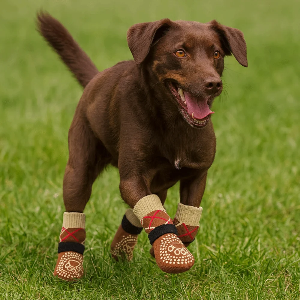 Calcetines antideslizantes gruesos para perro, cálidos y ajustables - imagen 5