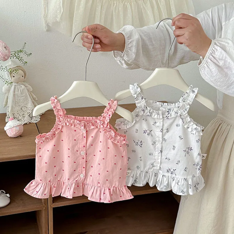 Top halter de bebé con tirantes finos y estampado floral - imagen 3
