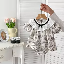 MILANCEL Conjunto bebé niña top encaje floral y bombachos