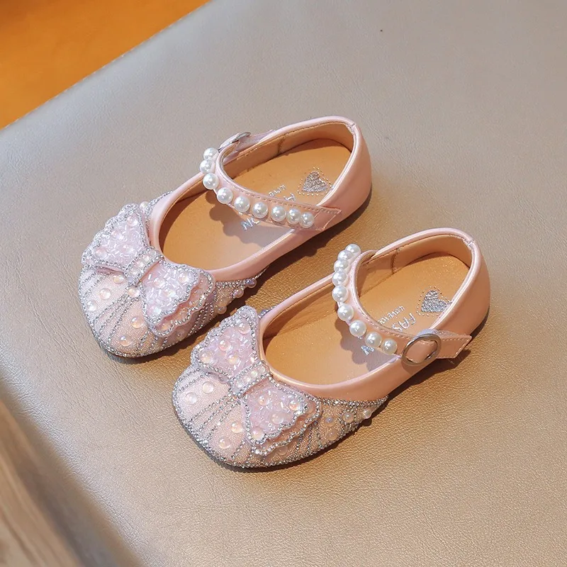 Zapatos planos de princesa con lazo plateado para adolescentes - imagen 2