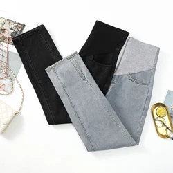 Pantalones de embarazo vaqueros rectos con ajuste premamá