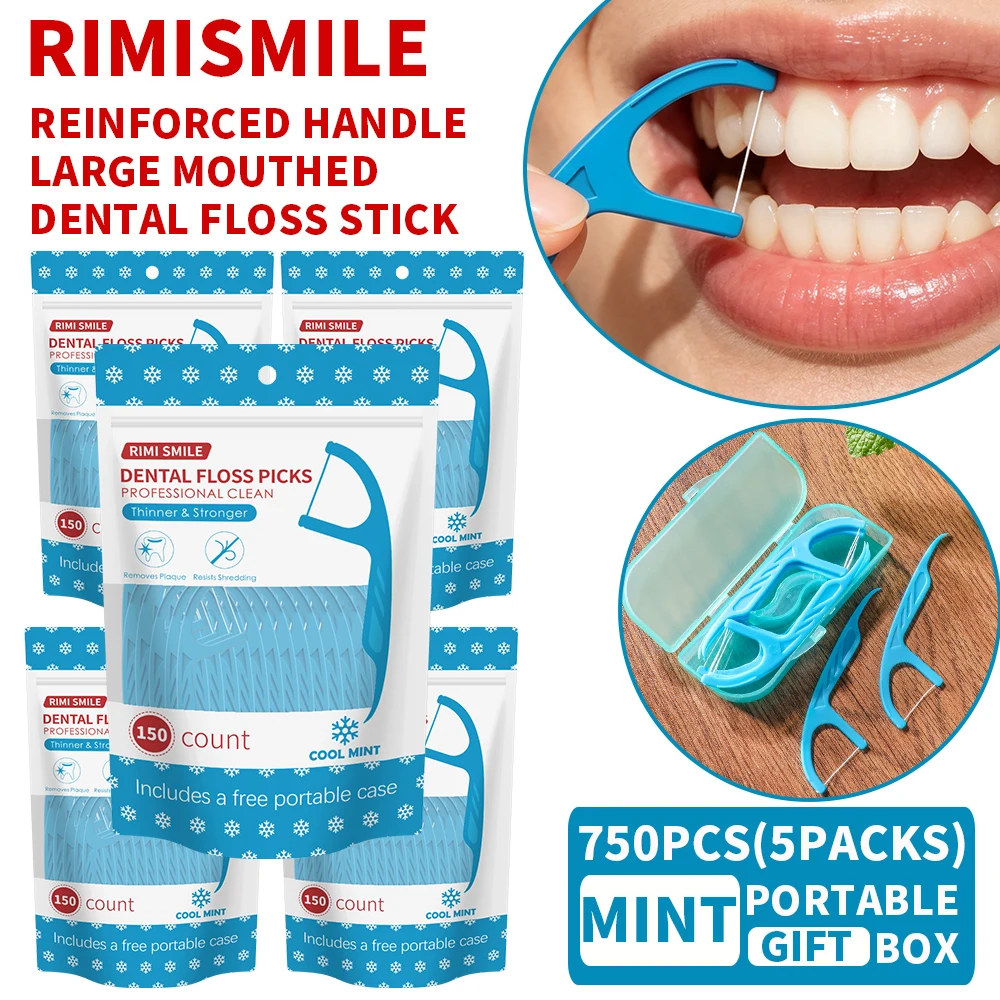 Palillos de hilo dental con sabor a menta – limpieza profunda
