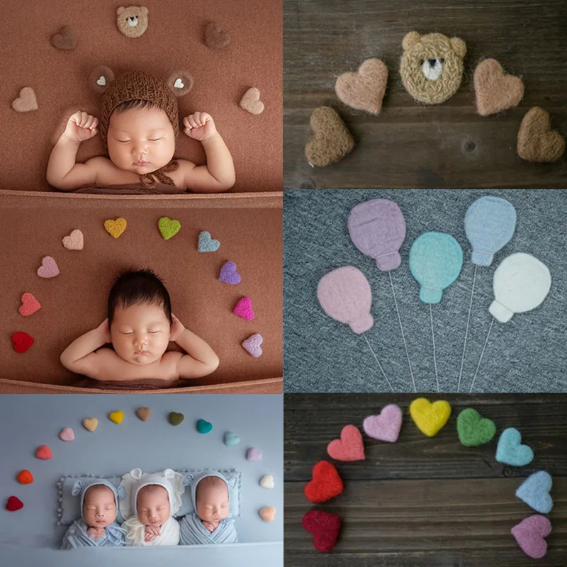 Estrellas y corazones de fieltro para cuna de bebé - imagen 2