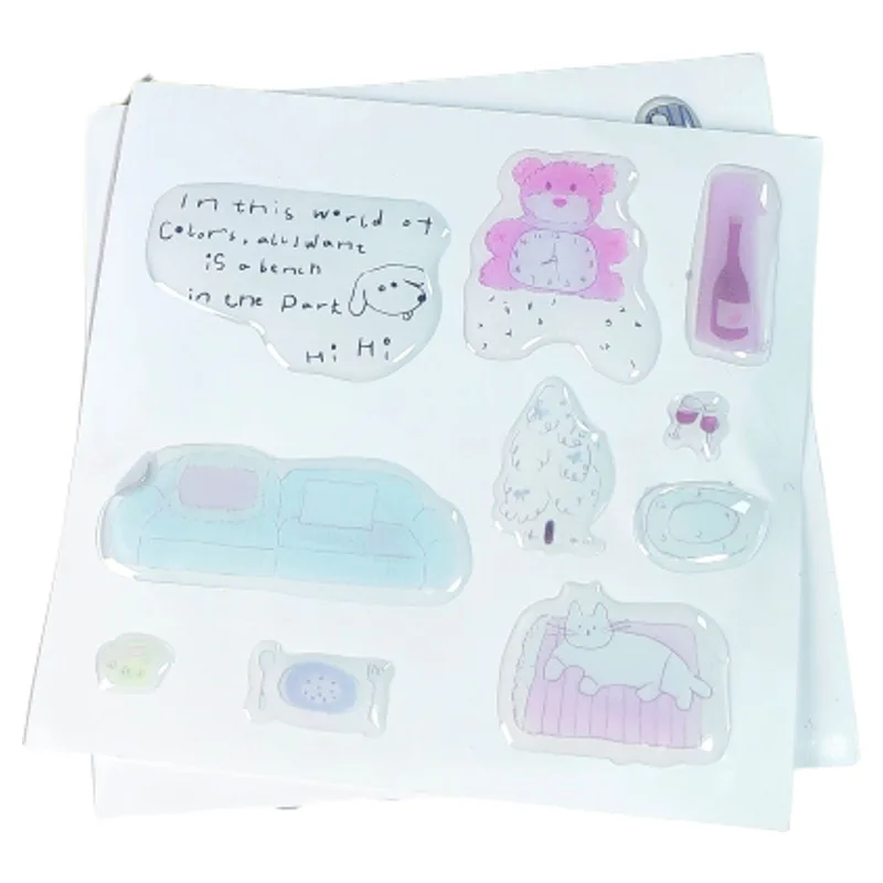 Pegatinas de oso coreano 3D de gel para decorar ordenador y móvil - imagen 5