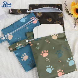 Bolsa impermeable colgante portátil con estampado de pata de perro