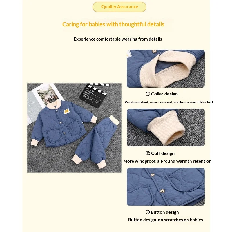 Conjunto de pijama infantil en algodón con chaqueta abrochada - imagen 5