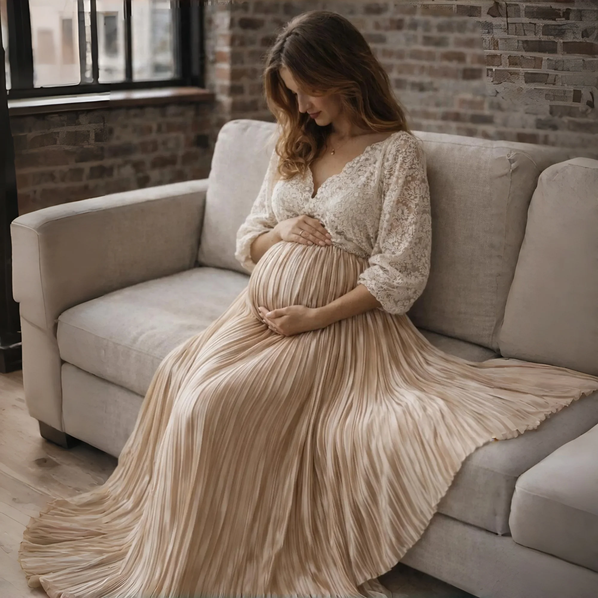 Conjunto ropa maternidad para sesiones de fotos elegante embarazo