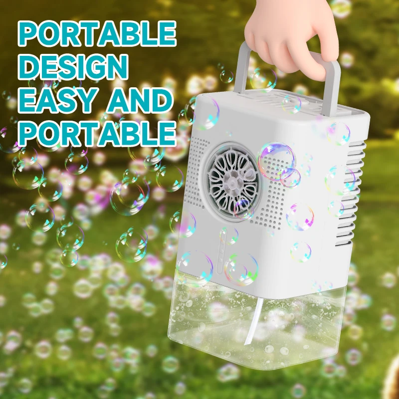 Máquina de burbujas portátil eléctrica con luz para fiestas infantiles - imagen 3