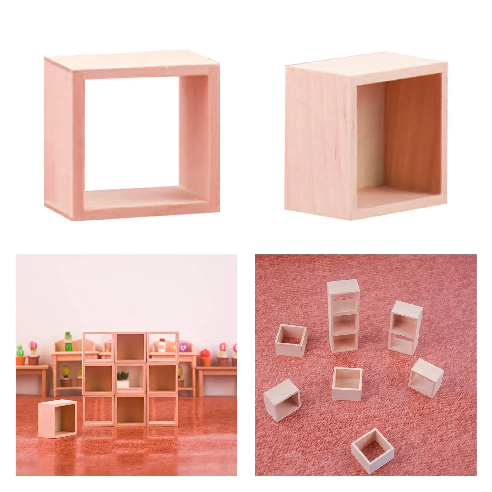 Estantería de pared para casa de muñecas con estantes de rejilla - imagen 4
