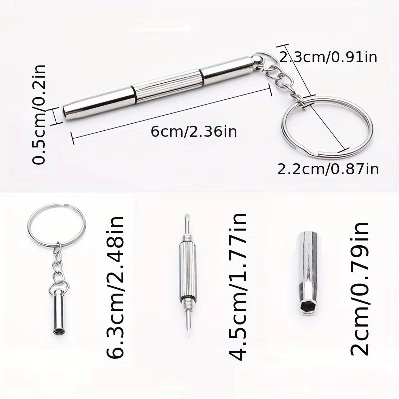 Destornilladores para gafas de acero inoxidable con llavero - imagen 4