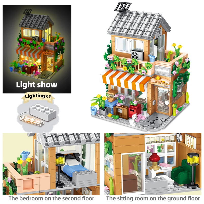 City Street View: bloques de construcción para armar cafetería