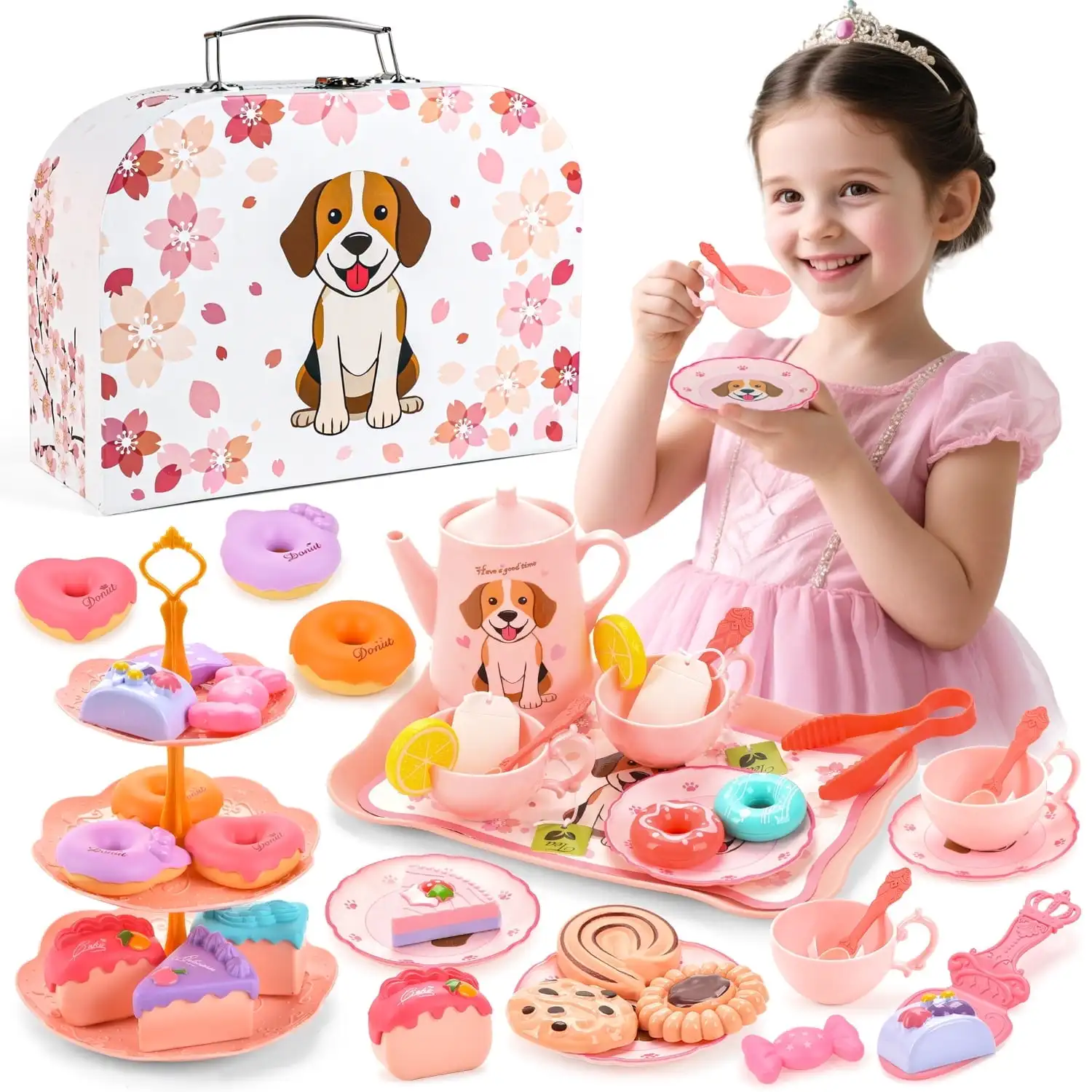 Juego de té princesa con tazita y platito para niñas - imagen 2