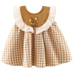 Vestido de verano de algodón sin mangas estilo coreano para niña