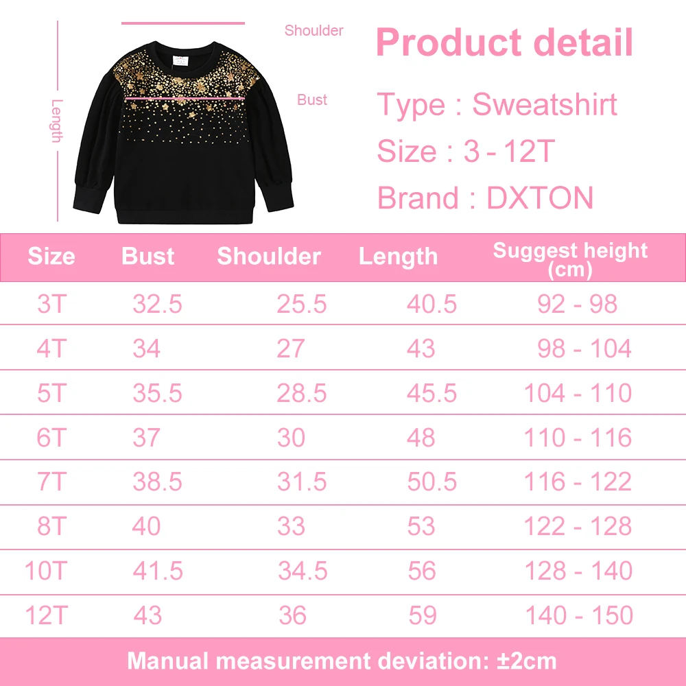 Sudadera DXTON para niñas con apliques de lentejuelas