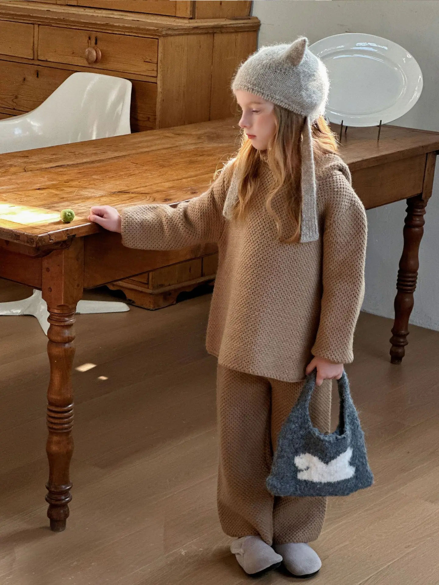 Conjunto de punto infantil – Sudadera con capucha y pantalón largo - imagen 5