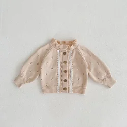 Milangel Jersey de punto con volantes para bebé niña