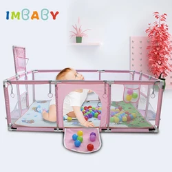 IMBABY Corralito de actividades para bebé con barrera protectora