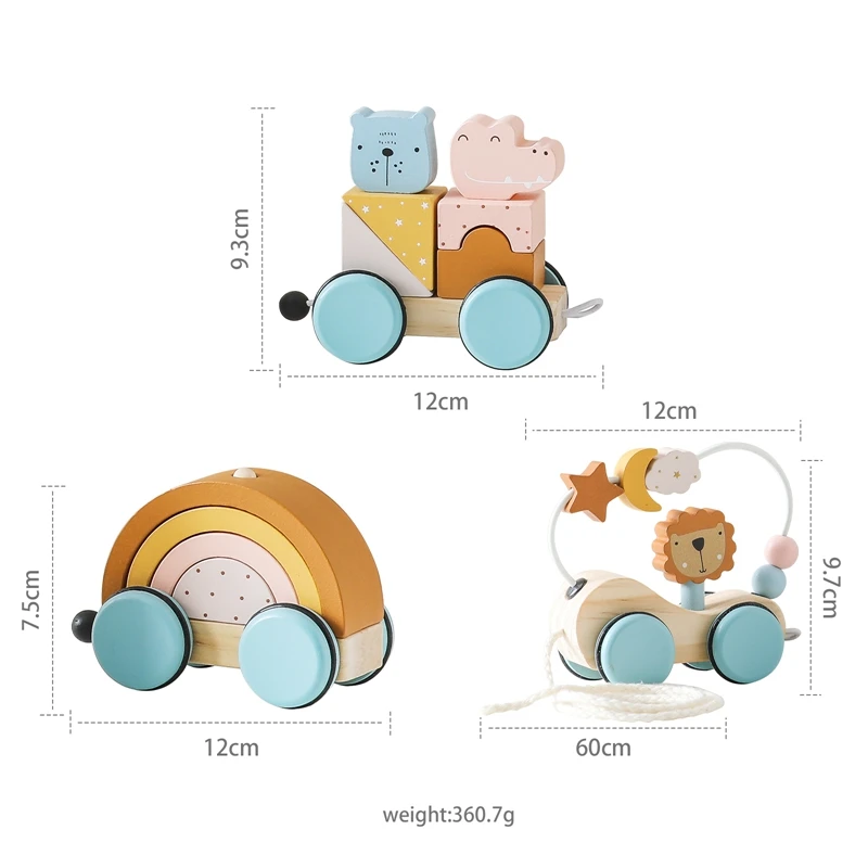 Bloques de animales de madera Montessori