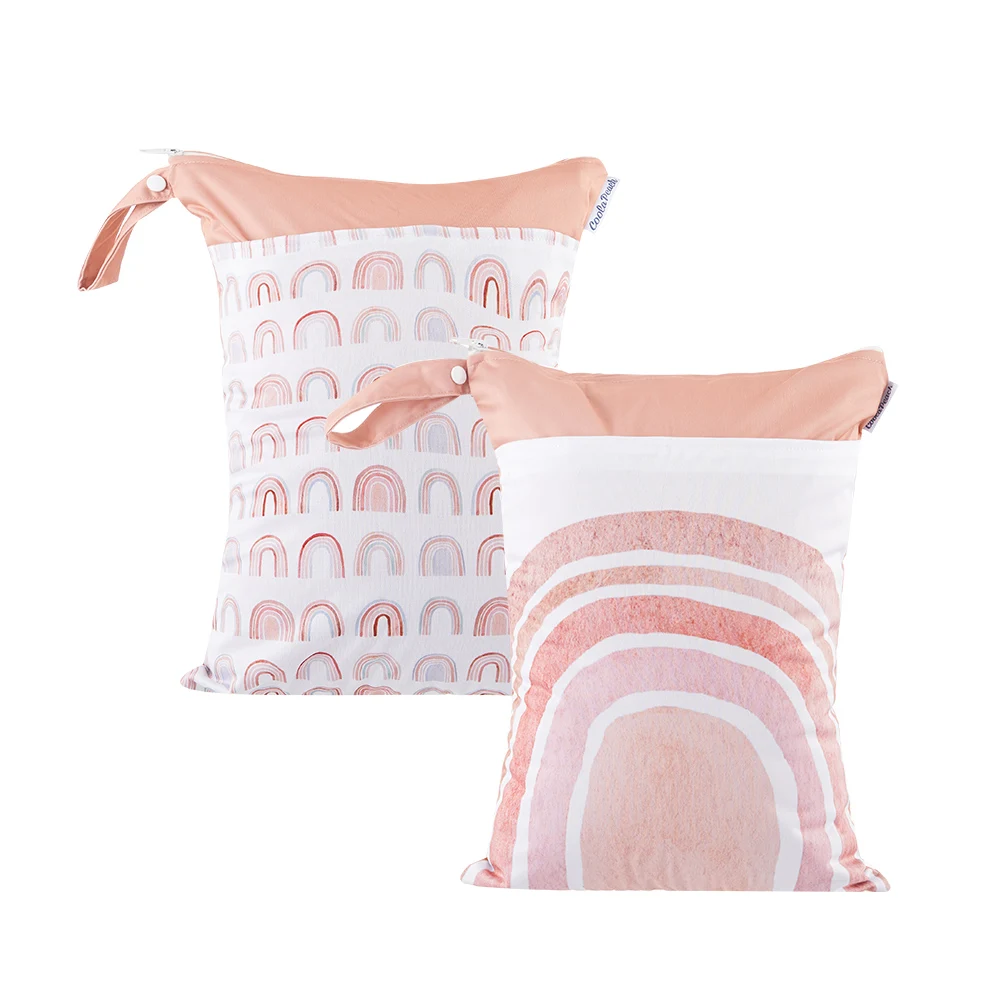 Bolsa de pañales impermeable con compartimento húmedo y doble cremallera - imagen 4