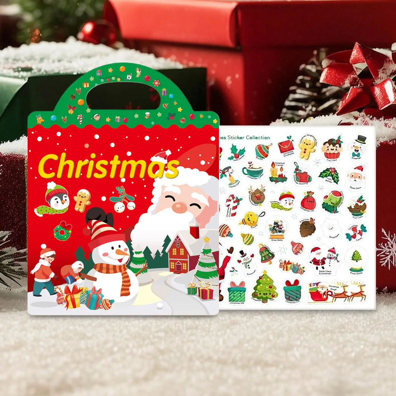 Libro de pegatinas navideñas para niños: invierno y guardería - imagen 3