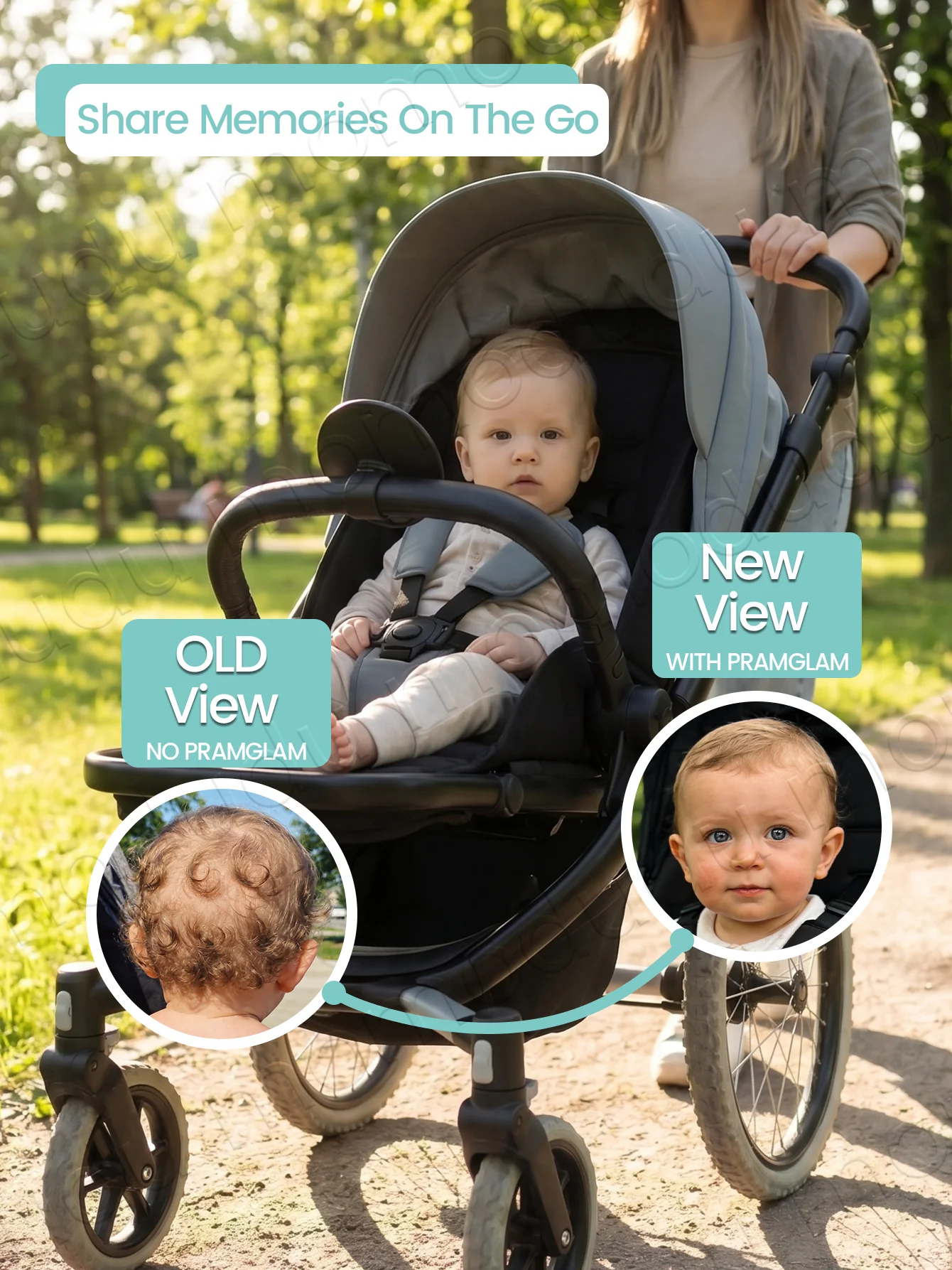Espejo para carrito bebé irrompible con correa de sujeción - imagen 2