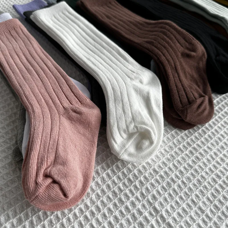 Calcetines largos bebé niño algodón transpirable suave rayas - imagen 5