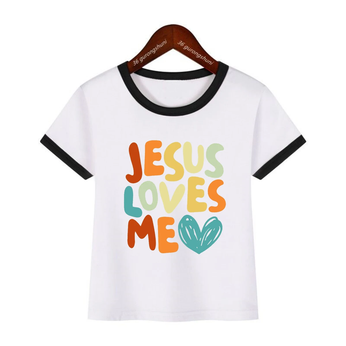 Camiseta infantil Jesús me ama – Estilo kawaii para niños y niñas