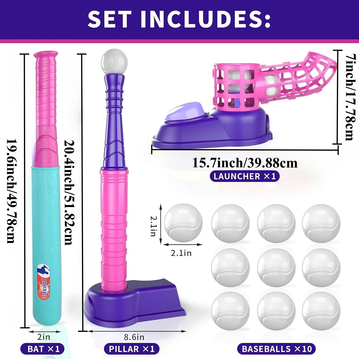 Juego de T-Ball con lanzador automático para niños pequeños - imagen 3