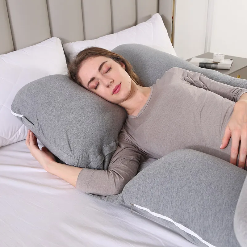 Almohada multifuncional en gris oscuro con funda lavable