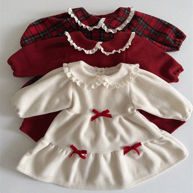 Vestido de otoño MILANCEL con lazo y encaje