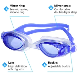 Gafas de natación antiniebla UV para niños con lentes color