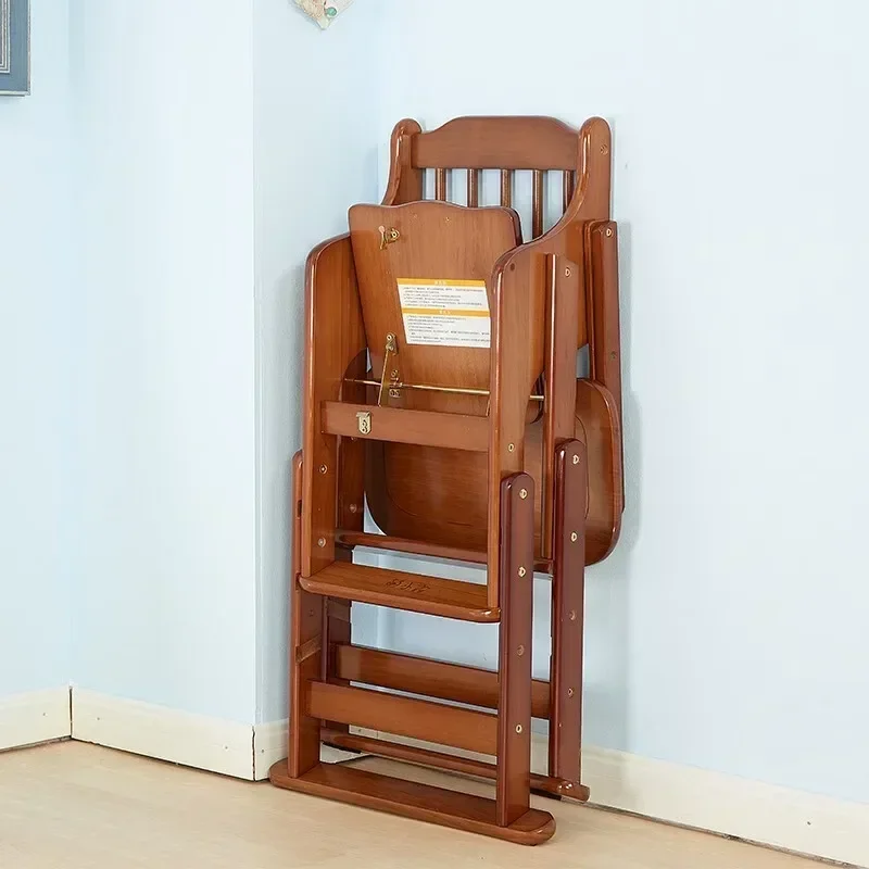 Silla de comedor para bebé de madera maciza plegable - imagen 5