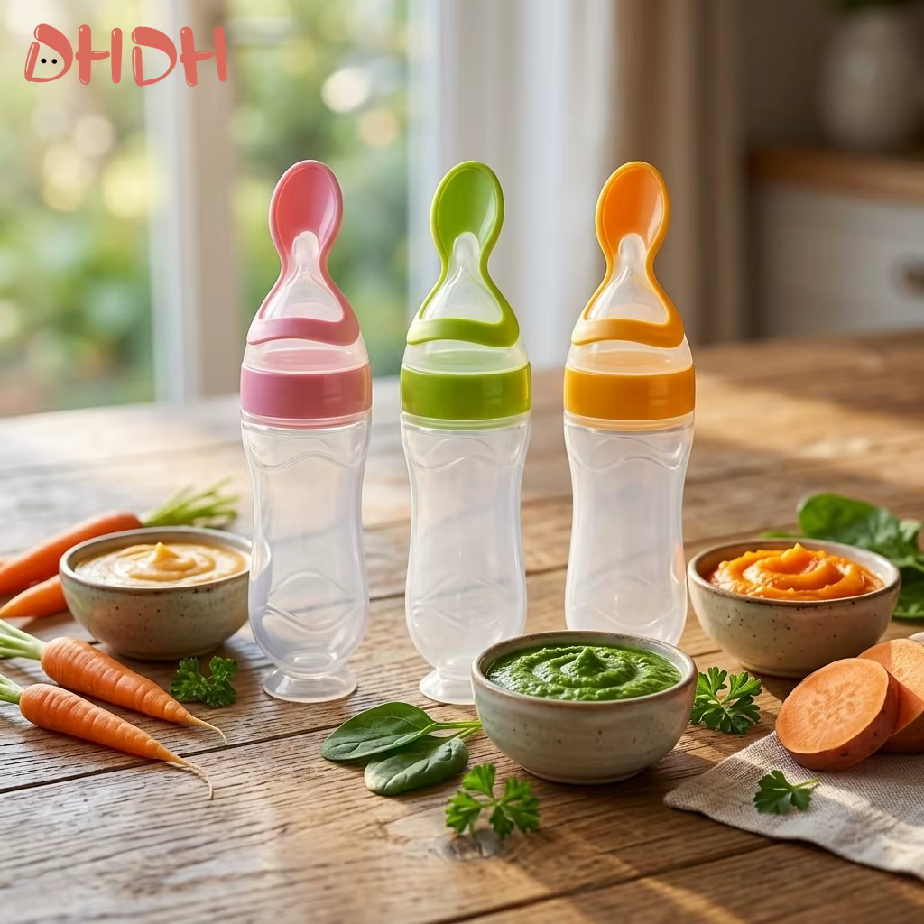 Cuchara de silicona suave para alimentación líquida de bebé - imagen 3