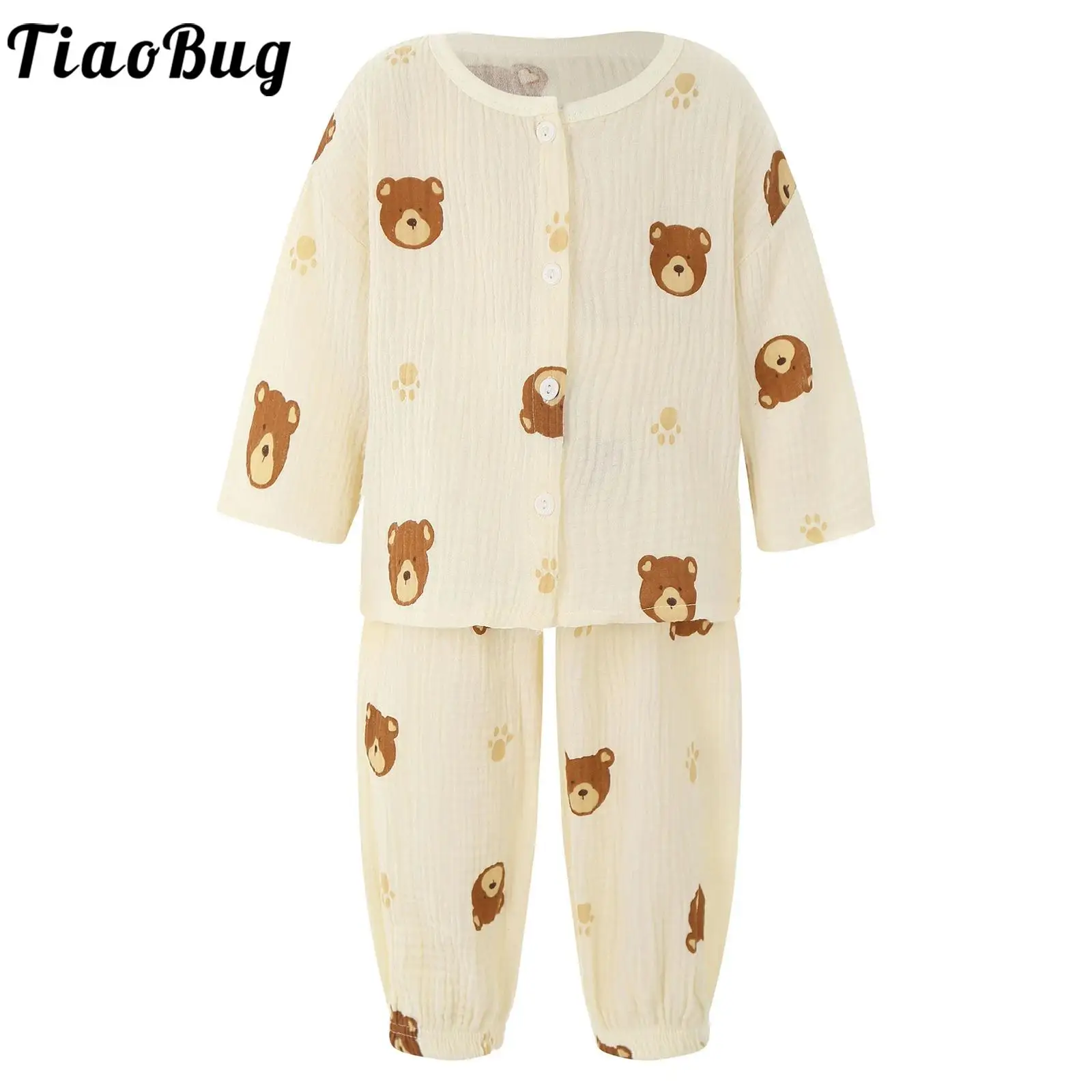 Pijamas de verano de algodón fino con camisa y pantalón dibujos - imagen 3