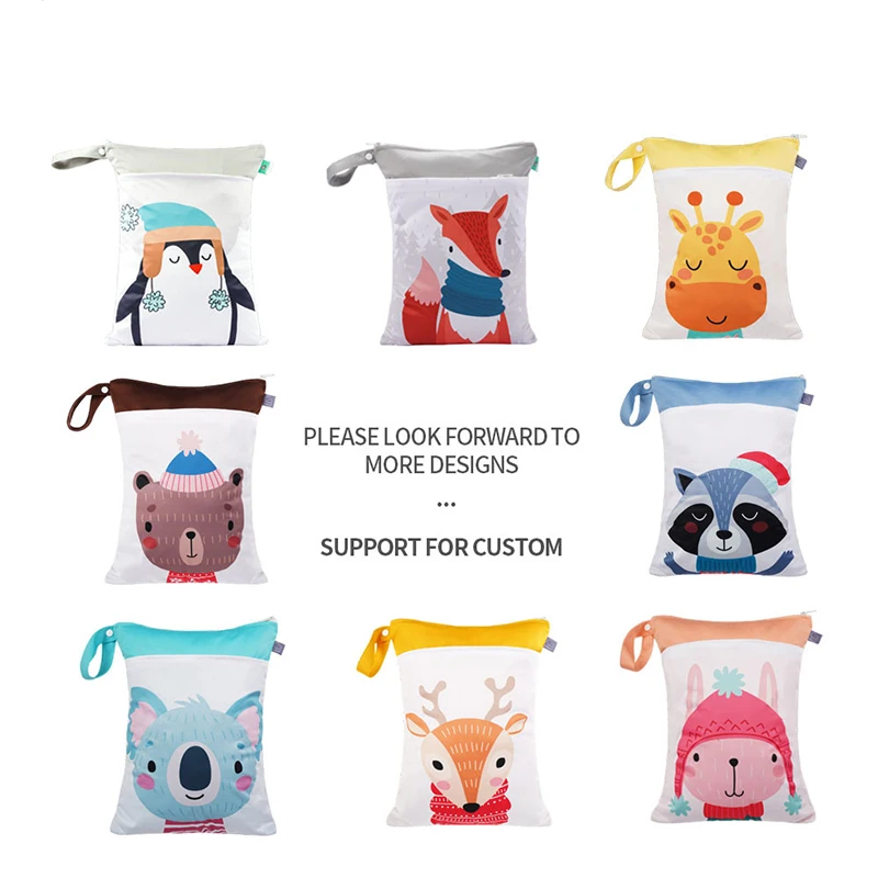 Bolsa de pañales impermeable seca y húmeda con doble cremallera - imagen 4