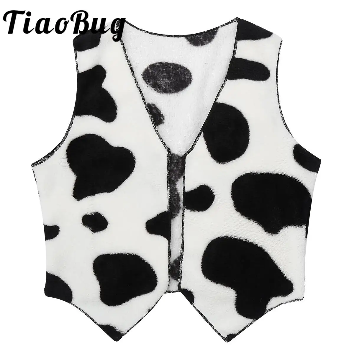 Disfraz de vaquero infantil sin mangas con chaleco estampado vaca - imagen 3