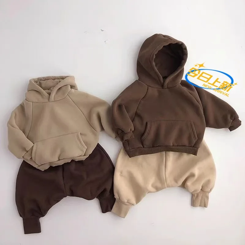 Sudadera de lana con capucha cálida para niños en invierno - imagen 4