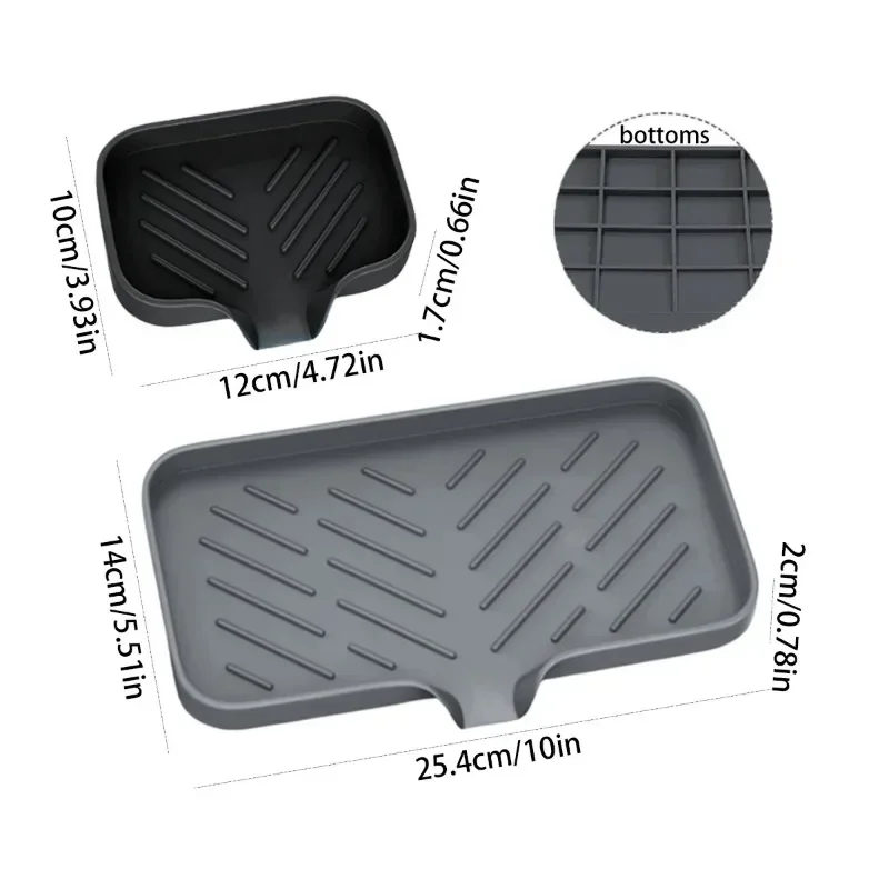 Jabonera silicona con drenaje para cocina antideslizante organizador - imagen 2