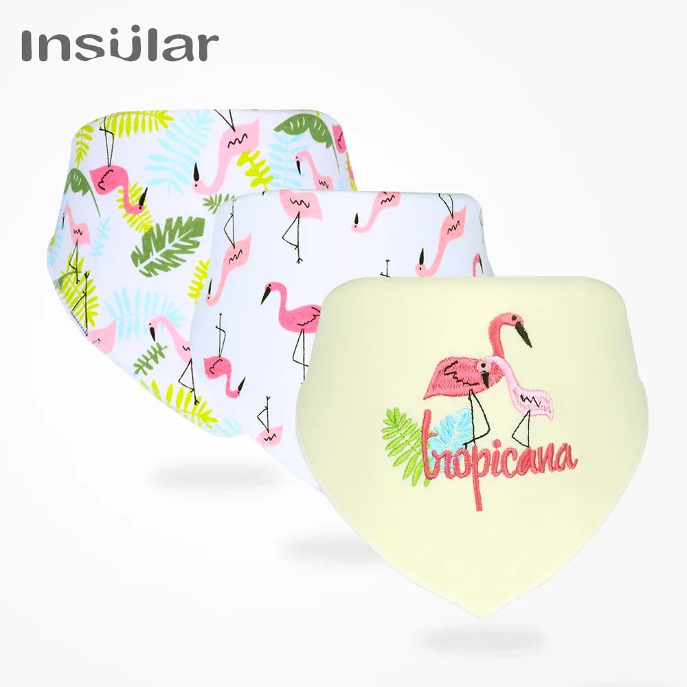 INSULAR Baberos bandana de algodón para bebé – Suave y absorbente - imagen 2