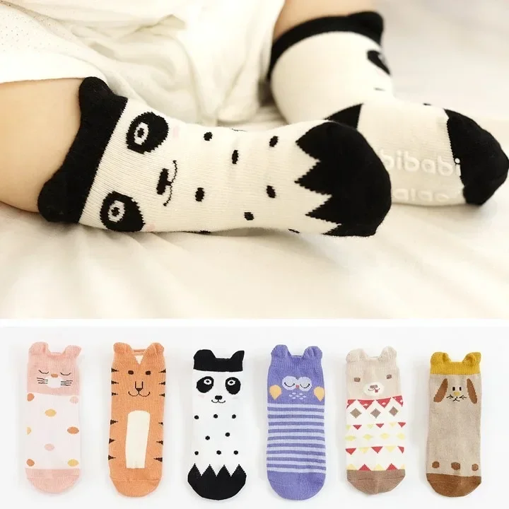 Calcetines antideslizantes de algodón para bebé – Con animalitos - imagen 2