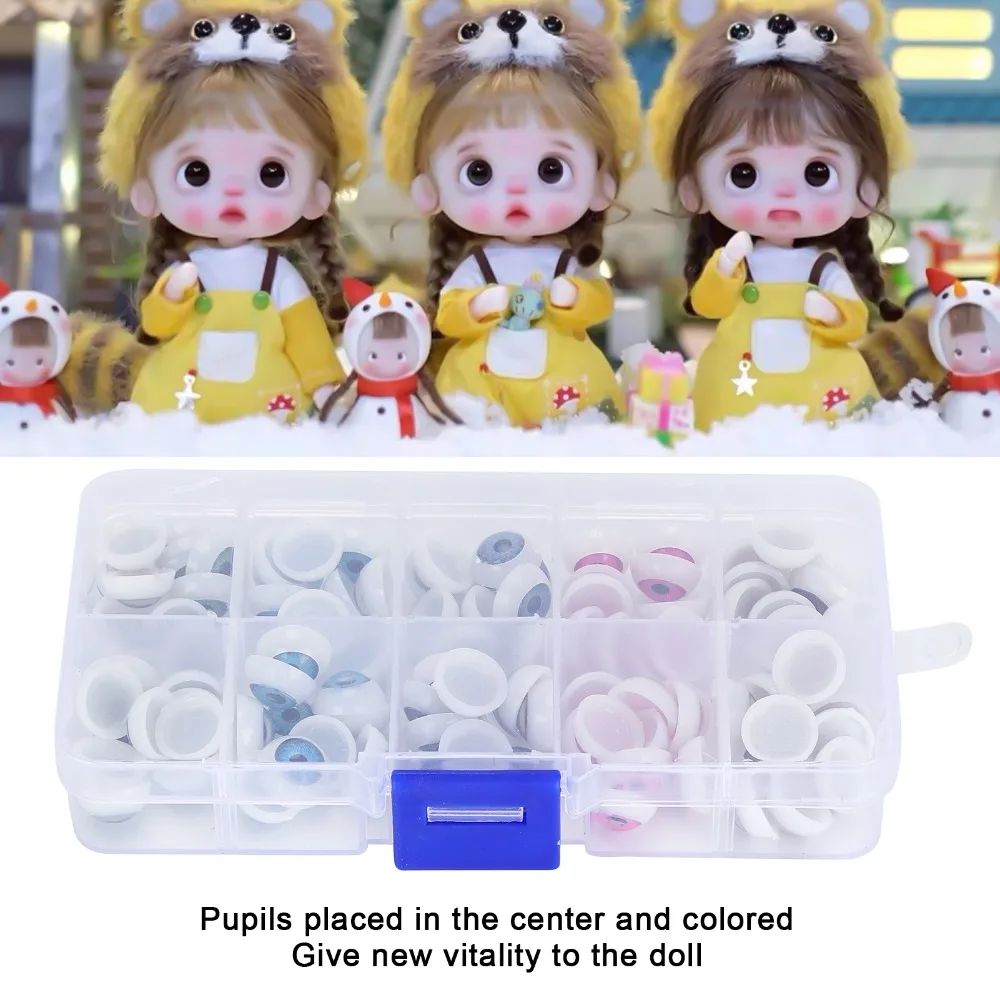 Ojos para peluches de plástico semicirculares de colores - imagen 5
