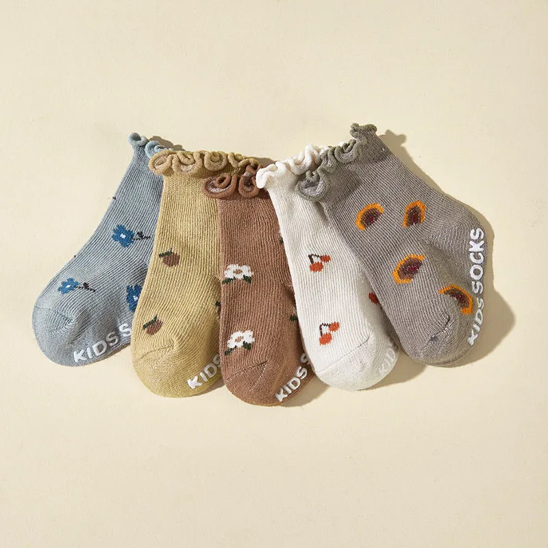 Calcetines antideslizantes con flores para niños - imagen 4