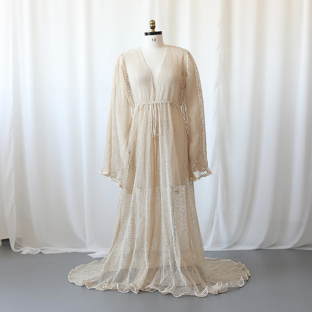 Vestido maternidad bohemio de ganchillo para sesión fotográfica - imagen 2