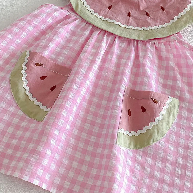 Vestido de verano sin mangas para bebé con estampado de sandía - imagen 5
