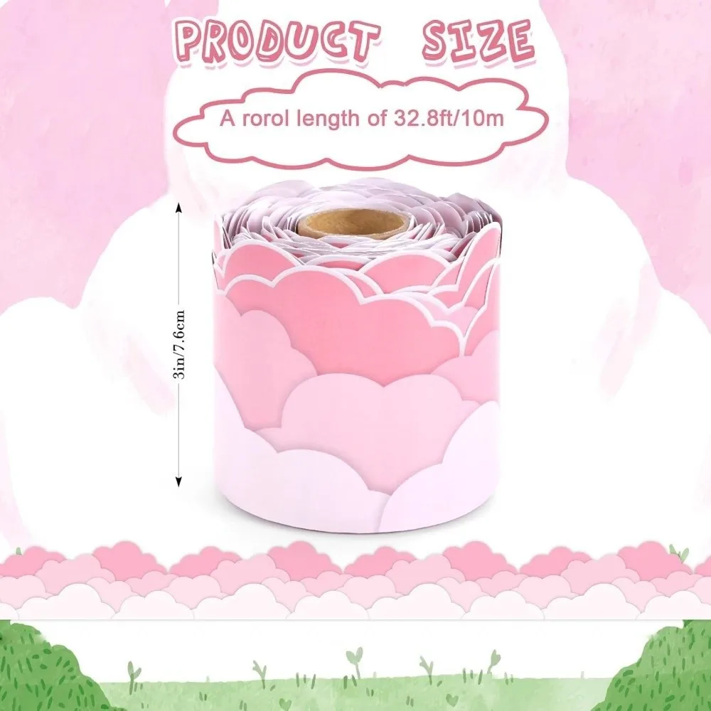 Borde autoadhesivo de papel con diseño de nubes para aulas - imagen 4